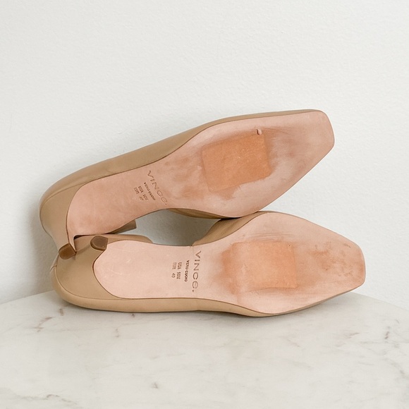 NEW VINCE Tiana Square Toe Leather Pump in Tan Size 10 - Picture 8 of 8